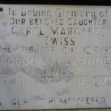 TWISS Gordon Alexander 1926-1979 :: TWISS Carol Margaret 1957-1974