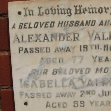 VALENTINE Alexander -1969 &amp; Isabella -1981