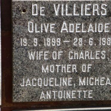 VILLIERS Olive Adelaide, de 1899-1984