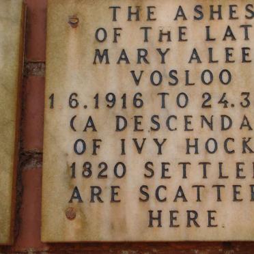 VOSLOO Mary Aleen 1916-1975