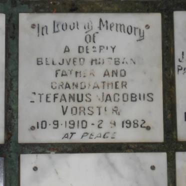 VORSTER Stefanus Jacobus 1910-1982