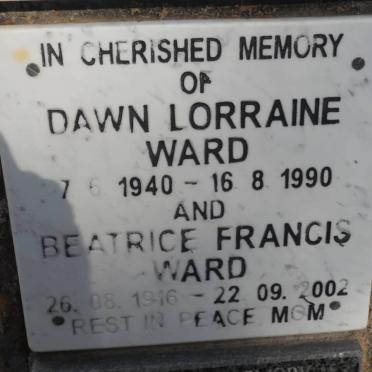WARD Beatrice Francis 1916-2002 :: WARD Dawn Lorraine 1940-1990