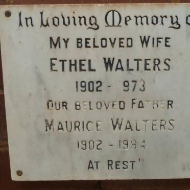 WALTERS Maurice 1902-1984 &amp; Ethel 1902-1973