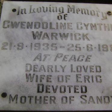 WARWICK Gwendoline Cynthia 1935-1980