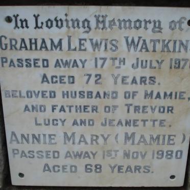 WATKINS Graham Lewis -1970 &amp; Annie Mary -1980
