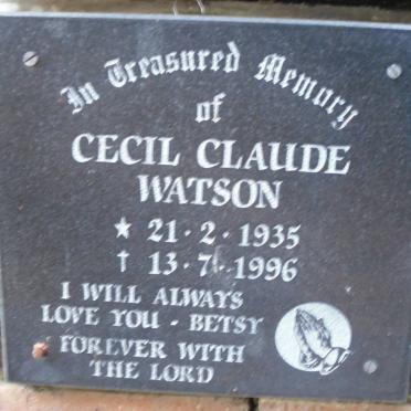 WATSON Cecil Claude 1935-1996