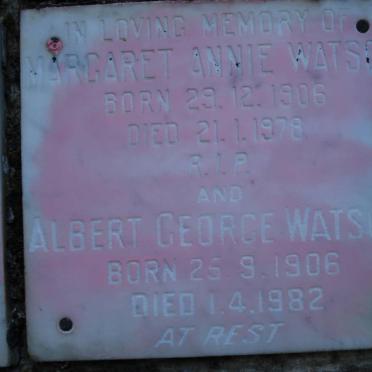 WATSON Albert George 1906-1982 &amp; Margaret Annie 1906-1978