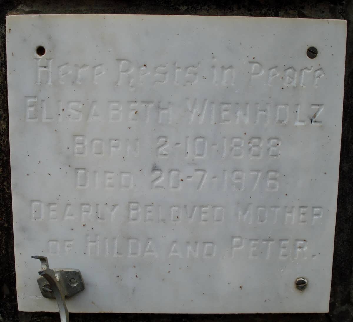 WEINHOLZ Elisabeth 1888-1976