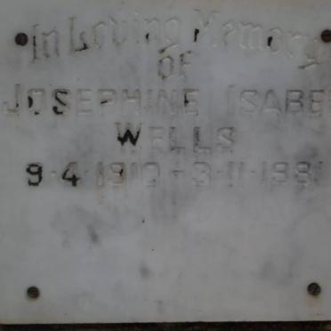 WELLS Josephine Isabel 1910-1981
