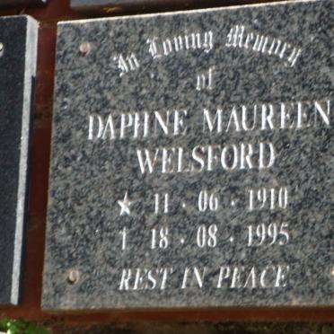 WELSFORD Daphne Maureen 1910-1995