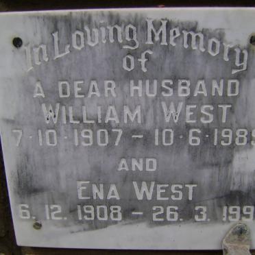 WEST William 1907-1989 &amp; Ena 1908-1991
