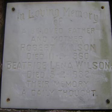 WILSON Robert -1960 &amp; Beatrice Lena -1982