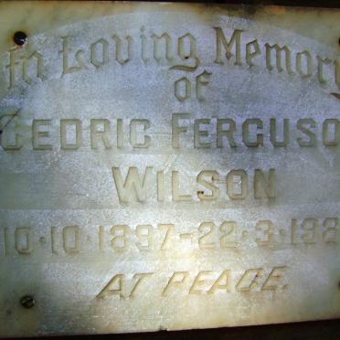 WILSON Cedric Ferguson 1897-1980