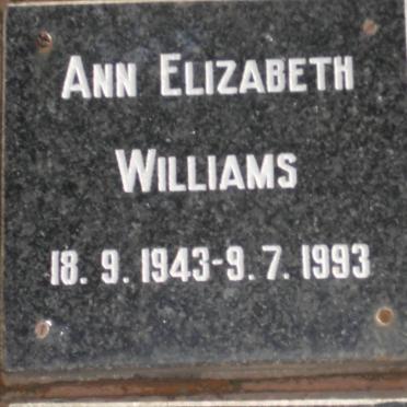 WILLIAMS Ann Elizabeth 1943-1993