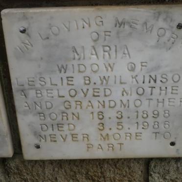 WILKINSON Maria 1898-1986