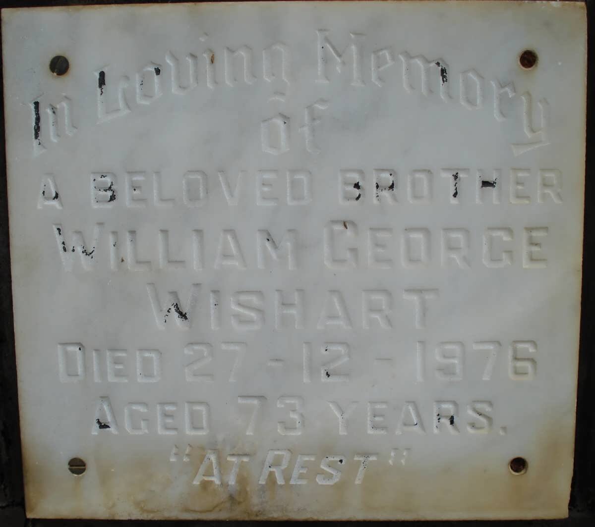 WISHART William George -1976