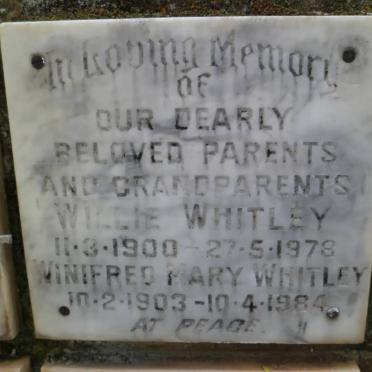 WHITLEY Willie 1900-1978 &amp; Winifred Mary 1903-1984