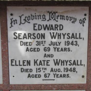 WHYSALL Edward Searson -1943 &amp; Ellen Kate -1948
