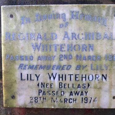 WHITEHORN Reginald Archibald -1963 &amp; Lily BELLAS -1974