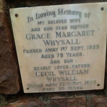 WHYSALL Cecil William -1963 &amp; Grace Margaret -1959