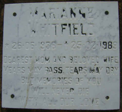 WHITFIELD Marianne 1938-1989