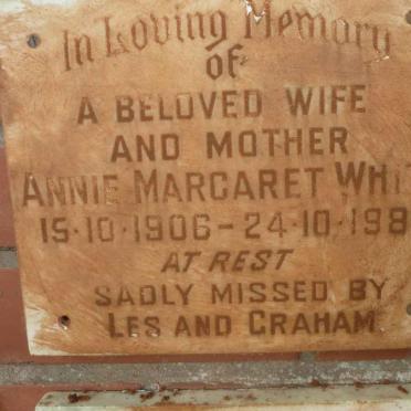 WHITE Annie Margaret 1906-1981