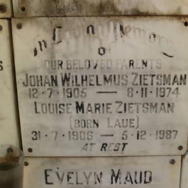 ZIETSMAN Johan Wilhelmus 1905-1974 &amp; Louise Marie LAUE 1906-1987