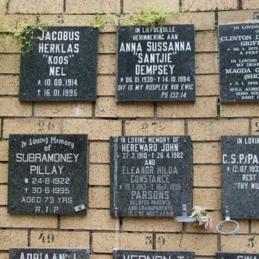 DEMPSEY :: GRIFFITHS :: MARE :: NEL :: PARSONS :: PILLAY