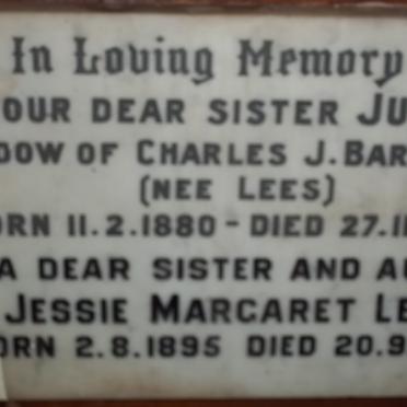 BARNSLEY June nee LEES 1880-1954 :: LEES Jessie Margaret 1895-1983