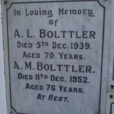 BOLTTLER A.L. -1939 &amp; A.M. -1952