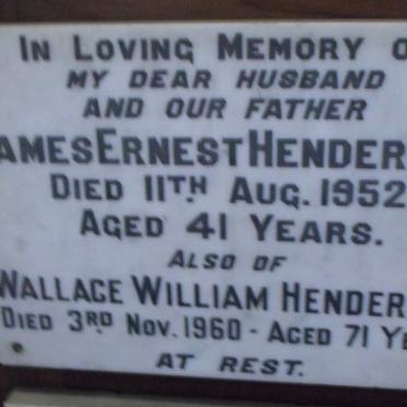 HENDERSON Wallace William -1960 :: HENDERSON James Ernest -1952
