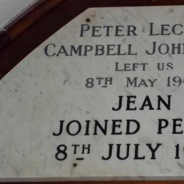JOHNSTONE Peter Leckie Campbell -1967 &amp; Jean -1985