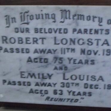 LONGSTAFF Robert -1943 &amp; Emily Louisa -1951