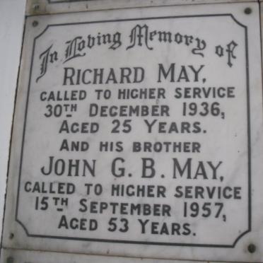 MAY Richard -1936 :: MAY John G.B.-1957