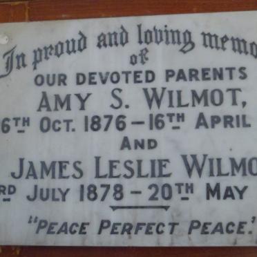 WILMOT James Leslie 1878-1958 &amp; Amy S. 1876-1951