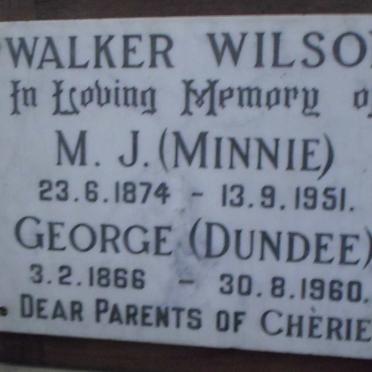 WALKER George, WILSON 1866-1960 &amp; M.J 1874-1951