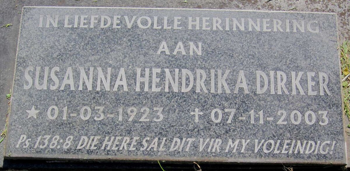 DIRKER Susanna Hendrika 1923-2003