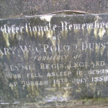 DUNSTER Mary W. -1958