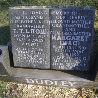DUDLEY T.T.L. 1907-1972 &amp; Margaret 1910-1992