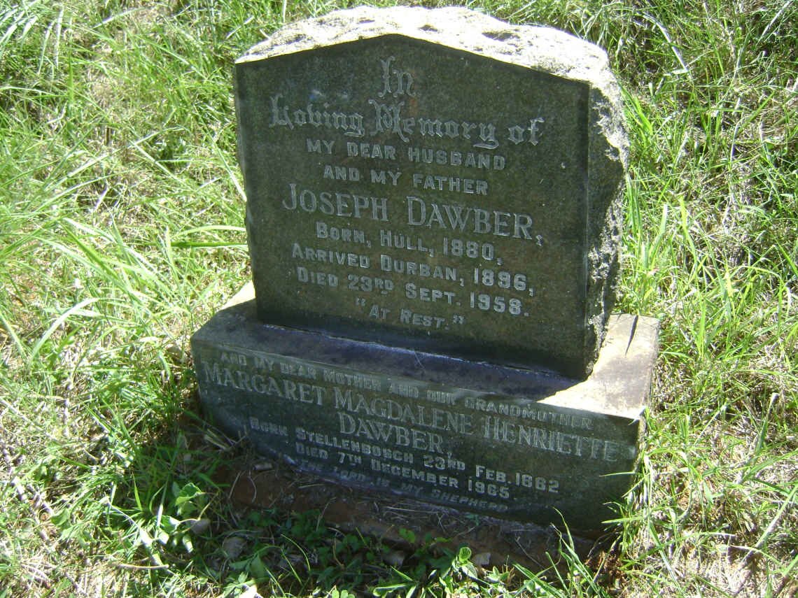 DAWBER Joseph 1880-1958 :: DAWBER Margaret Magdalene Henriette 1862-1965
