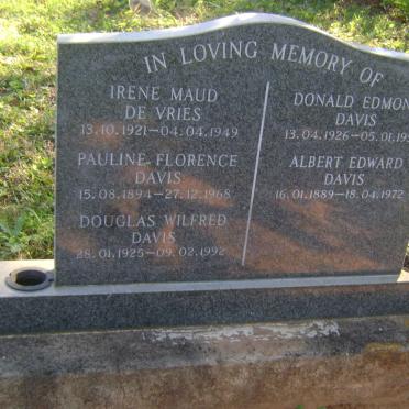 DAVIS Albert Edward 1889-1972 :: DAVIS Pauline Florence 1894-1968