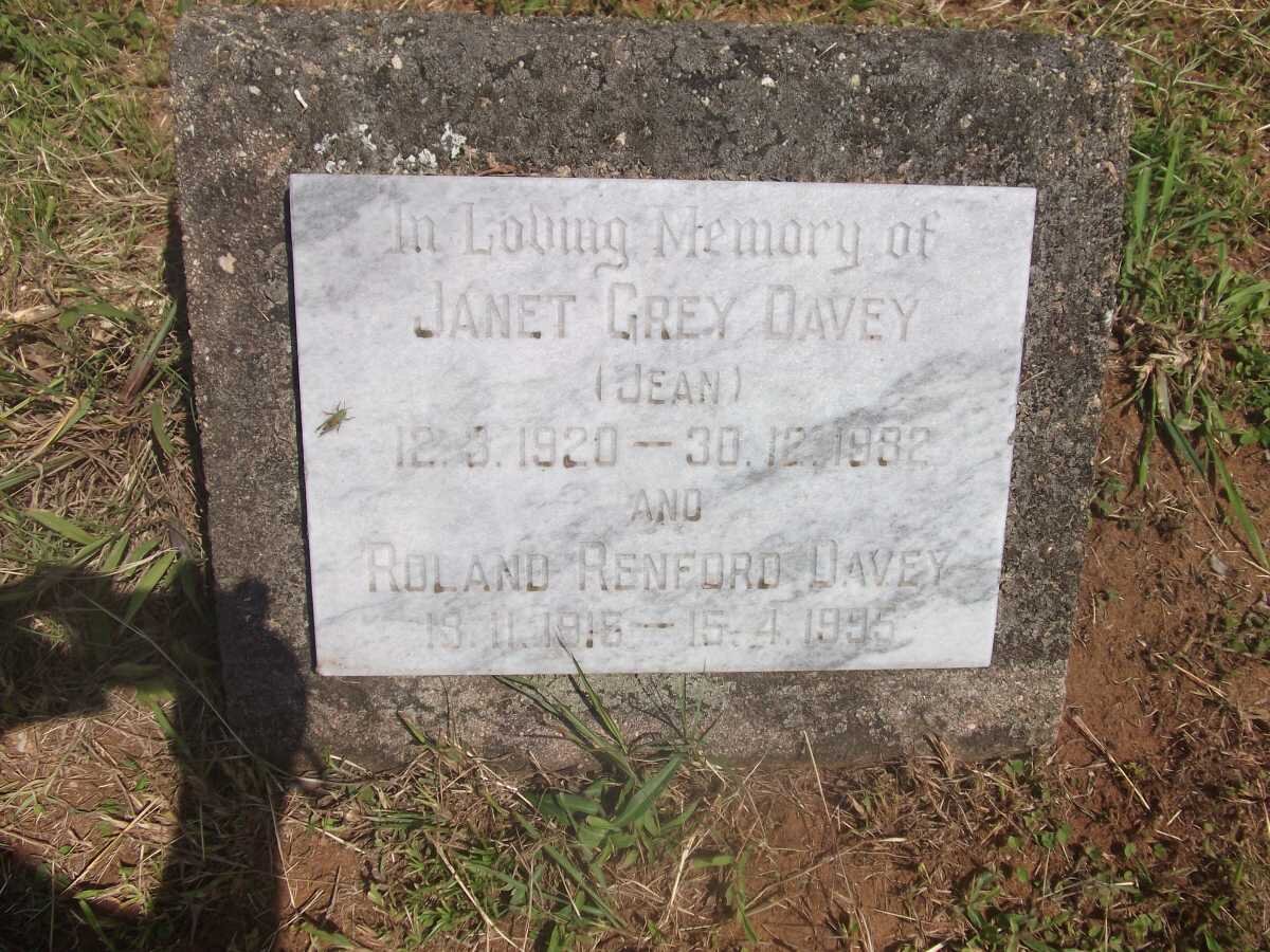 DAVEY Roland Renford 1916-1995 &amp; Janet Grey 1920-1982