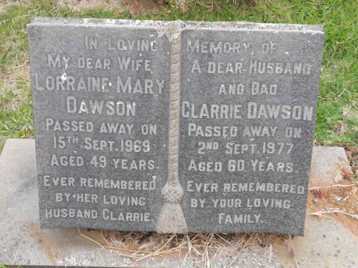 DAWSON Clarrie -1977 &amp; Lorraine Mary -1969