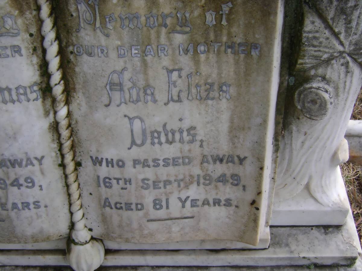 DAVIS Leopold Thomas -1949 &amp; Ada Eliza -1949