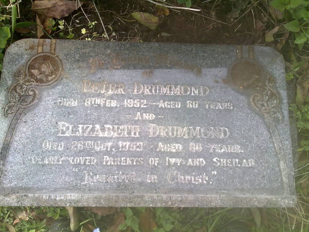 DRUMMOND Peter -1952 &amp; Elizabeth -1953