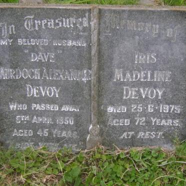 DEVOY Murdoch Alexander -1950 &amp; Iris Madeline -1975