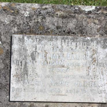 ELGIN William -1950 &amp; Alice Annie -1958