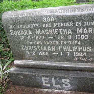 ELS Christiaan Philippus 1905-1984 &amp; Susara Magrietha Maria 1907-1983