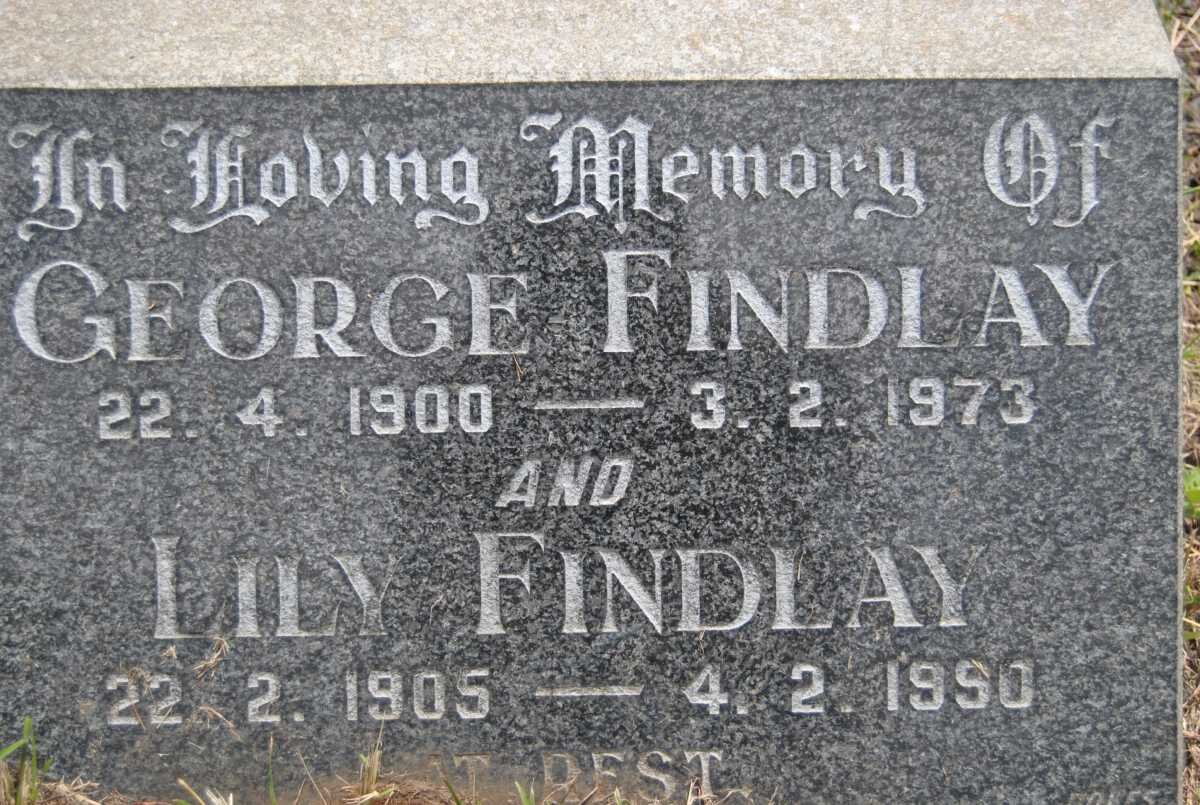 FINDLAY George 1900-1973 &amp; Lily 1905-1990