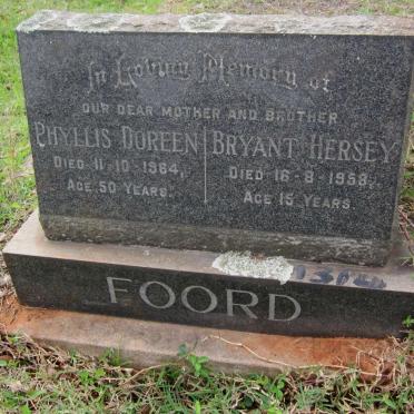 FOORD Bryant Hersey -1958 &amp; Phyllis Doreen -1964